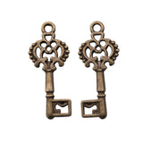 WYSIWYG 10pcs 28mm Key Charms For Jewelry Making Jewelry Accessories Antique Silver Plated Antique Bronze Plated