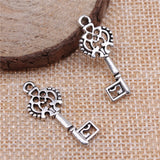 WYSIWYG 10pcs 28mm Key Charms For Jewelry Making Jewelry Accessories Antique Silver Plated Antique Bronze Plated