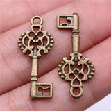 WYSIWYG 10pcs 28mm Key Charms For Jewelry Making Jewelry Accessories Antique Silver Plated Antique Bronze Plated