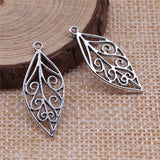 WYSIWYG 10pcs 28x12mm Hollow Leaves Charms Pendant For Jewelry Making DIY Jewelry Findings