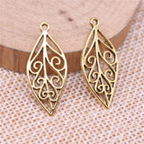 WYSIWYG 10pcs 28x12mm Hollow Leaves Charms Pendant For Jewelry Making DIY Jewelry Findings