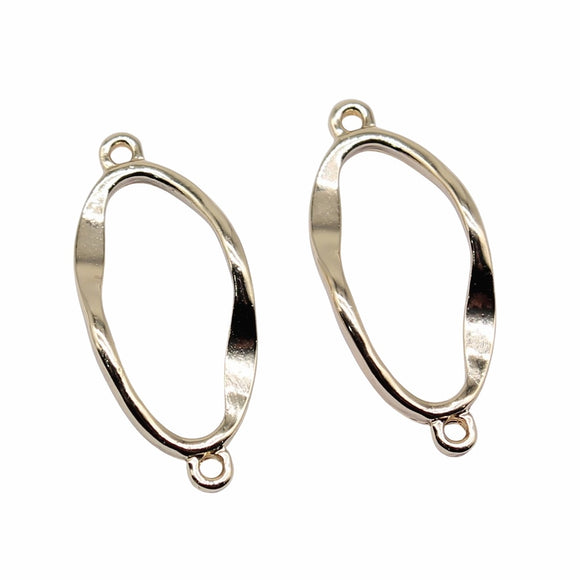 WYSIWYG 10pcs 28x12mm KC Gold Color Ellipse Connector Charms Pendant For Jewelry Making Earring Making Accessories