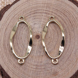 WYSIWYG 10pcs 28x12mm KC Gold Color Ellipse Connector Charms Pendant For Jewelry Making Earring Making Accessories