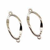 WYSIWYG 10pcs 28x12mm KC Gold Color Ellipse Connector Charms Pendant For Jewelry Making Earring Making Accessories