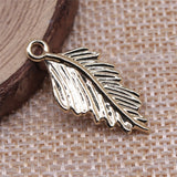 WYSIWYG 10pcs 28x13mm KC Gold Color Feather Charms Pendant For Jewelry Making Earring Making Accessories