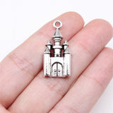 WYSIWYG 10pcs 28x14mm Antique Silver Color Castle Charms For Jewelry Making