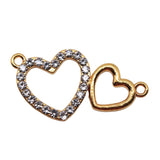 WYSIWYG 10pcs 28x14mm Heart Connector Charms Gold Color For DIY Jewelry Making Zinc Alloy Charms Pendant Jewelry Findings