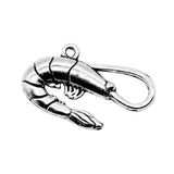 WYSIWYG 10pcs 28x15mm Shrimp Charms Antique Silver Color Pendant Charms For Jewelry Making Jewelry Accessories