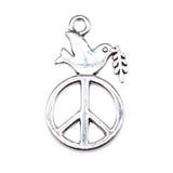 WYSIWYG 10pcs 28x16mm Peace Sign Dove Charm Pendants For Jewelry Making Peace Dove Pendants Charm