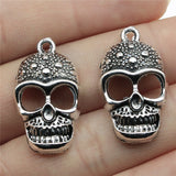 WYSIWYG 10pcs 28x16mm Skull Charms Antique Silver Color For Jewelry Making Zinc Alloy Charms Pendant DIY Jewelry Findings