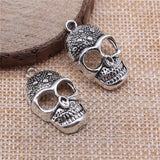 WYSIWYG 10pcs 28x16mm Skull Charms Antique Silver Color For Jewelry Making Zinc Alloy Charms Pendant DIY Jewelry Findings