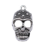 WYSIWYG 10pcs 28x16mm Skull Charms Antique Silver Color For Jewelry Making Zinc Alloy Charms Pendant DIY Jewelry Findings