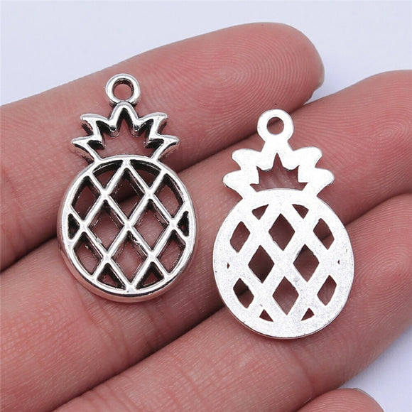 WYSIWYG 10pcs 28x17mm Pineapple Pendant Charms Antique Silver Color For Jewelry Making Zinc Alloy Jewelry Findings