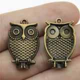 WYSIWYG 10pcs 28x18mm 2 Colors Antique Silver Color Antique Bronze Plated Owl Pendants Charm Owl Pendant Owl Charm Pendant