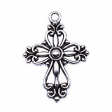 WYSIWYG 10pcs 28x20mm Antique Silver Color Antique Gold Color Cross Charms For Jewelry Making DIY Jewelry Findings