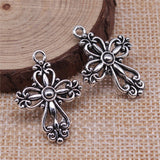 WYSIWYG 10pcs 28x20mm Antique Silver Color Antique Gold Color Cross Charms For Jewelry Making DIY Jewelry Findings