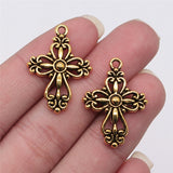 WYSIWYG 10pcs 28x20mm Antique Silver Color Antique Gold Color Cross Charms For Jewelry Making DIY Jewelry Findings