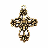 WYSIWYG 10pcs 28x20mm Antique Silver Color Antique Gold Color Cross Charms For Jewelry Making DIY Jewelry Findings
