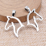 WYSIWYG 10pcs 28x20mm Antique Silver Color Hollow Horse Head Charms For Jewelry Making