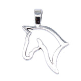 WYSIWYG 10pcs 28x20mm Antique Silver Color Hollow Horse Head Charms For Jewelry Making