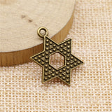 WYSIWYG 10pcs 28x20mm Star Of David Charms DIY Jewelry Findings Antique Silver Color Antique Bronze Color For Jewelry Making