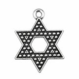 WYSIWYG 10pcs 28x20mm Star Of David Charms DIY Jewelry Findings Antique Silver Color Antique Bronze Color For Jewelry Making