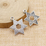 WYSIWYG 10pcs 28x20mm Star Of David Charms DIY Jewelry Findings Antique Silver Color Antique Bronze Color For Jewelry Making