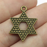 WYSIWYG 10pcs 28x20mm Star Of David Charms DIY Jewelry Findings Antique Silver Color Antique Bronze Color For Jewelry Making