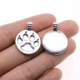 WYSIWYG 10pcs 28x21mm Charms Dog Paw Pendant For Necklace Making Antique Bronze Antique Silver Color DIY Handmade Jewelry