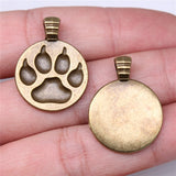 WYSIWYG 10pcs 28x21mm Charms Dog Paw Pendant For Necklace Making Antique Bronze Antique Silver Color DIY Handmade Jewelry