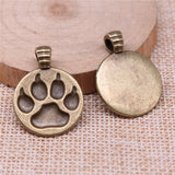 WYSIWYG 10pcs 28x21mm Charms Dog Paw Pendant For Necklace Making Antique Bronze Antique Silver Color DIY Handmade Jewelry