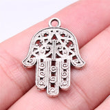 WYSIWYG 10pcs 28x21mm Hand Palm Charms Antique Silver Color Pendant Charms For Jewelry Making Jewelry Accessories