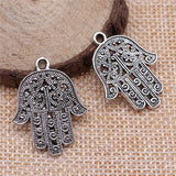 WYSIWYG 10pcs 28x21mm Hand Palm Charms Antique Silver Color Pendant Charms For Jewelry Making Jewelry Accessories