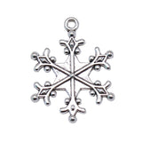WYSIWYG 10pcs 28x22mm Antique Silver Plated Color Christmas Snowflake Handmade Charms Pendant DIY For Bracelet Necklace