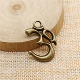 WYSIWYG 10pcs 28x22mm Om Pendants Charms For Jewelry Making Antique Silver Color Antique Bronze Color DIY Jewelry Making