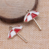 WYSIWYG 10pcs 28x22mm Umbrella Charms KC Gold Color Plated For DIY Jewelry Making Zinc Alloy Charms Pendant Jewelry Findings