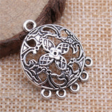 WYSIWYG 10pcs 28x23mm Round Porous Earring Connector Antique Silver Color Jewelry Findings For Jewelry Making