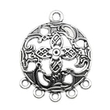 WYSIWYG 10pcs 28x23mm Round Porous Earring Connector Antique Silver Color Jewelry Findings For Jewelry Making