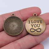 WYSIWYG 10pcs 28x24mm I Love You Infinity Charms DIY Antique Silver Color Antique Bronze Color For Jewelry Making