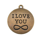 WYSIWYG 10pcs 28x24mm I Love You Infinity Charms DIY Antique Silver Color Antique Bronze Color For Jewelry Making