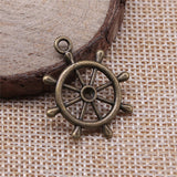WYSIWYG 10pcs 28x24mm Navigation Anchor Rudder Charm Pendants For Jewelry Making Rudder Pendants Charm Rudder