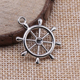 WYSIWYG 10pcs 28x24mm Navigation Anchor Rudder Charm Pendants For Jewelry Making Rudder Pendants Charm Rudder