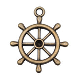 WYSIWYG 10pcs 28x24mm Navigation Anchor Rudder Charm Pendants For Jewelry Making Rudder Pendants Charm Rudder
