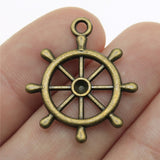 WYSIWYG 10pcs 28x24mm Navigation Anchor Rudder Charm Pendants For Jewelry Making Rudder Pendants Charm Rudder