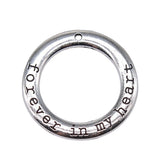 WYSIWYG 10pcs 28x28mm Forever In My Heart Charm Forever In My Heart Circle Pendant Pendant Forever In My Heart