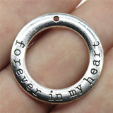 WYSIWYG 10pcs 28x28mm Forever In My Heart Charm Forever In My Heart Circle Pendant Pendant Forever In My Heart