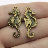 WYSIWYG 10pcs 29x12mm 2 Colors Hippocampal Pendant Sea Horse Pendant Hippocampal Charm