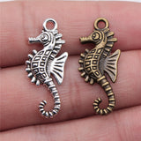 WYSIWYG 10pcs 29x12mm 2 Colors Hippocampal Pendant Sea Horse Pendant Hippocampal Charm