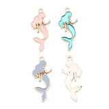 WYSIWYG 10pcs 29x13mm 4 Colors Enamel Mermaid Charms Pendant For DIY Jewelry Making Handmade Jewelry Craft Findings