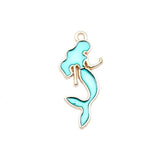 WYSIWYG 10pcs 29x13mm 4 Colors Enamel Mermaid Charms Pendant For DIY Jewelry Making Handmade Jewelry Craft Findings